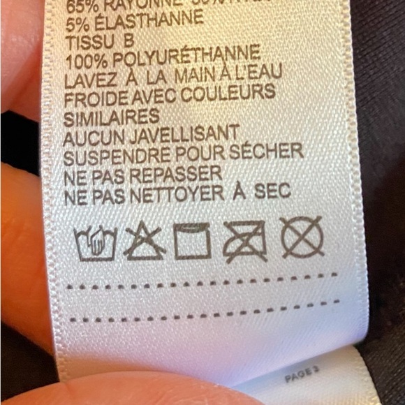 Laundry by Shelli Segal black tee with faux leather pleather puff sleeves size L - Picture 8 of 8